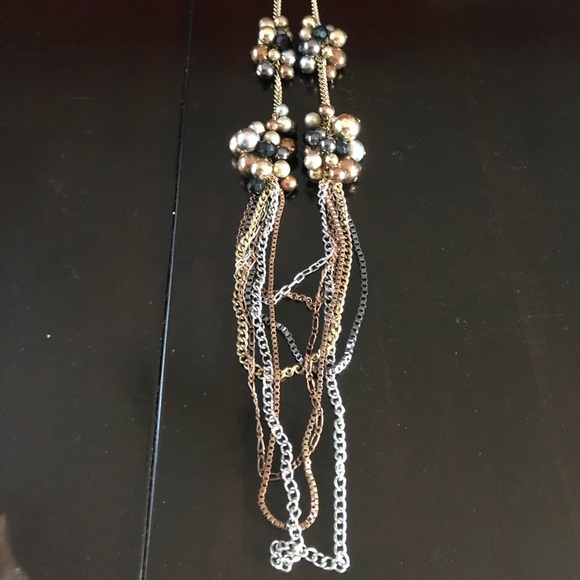 Long multitone necklace and earrings - Picture 4 of 4